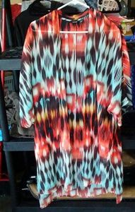 Long Sheer Cardigan/Cover Sz L